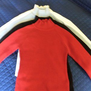 Cotton Ribbed Mock Turtle Long Sleeve Sweaters - Set of Four Shirts - Moda Int'l